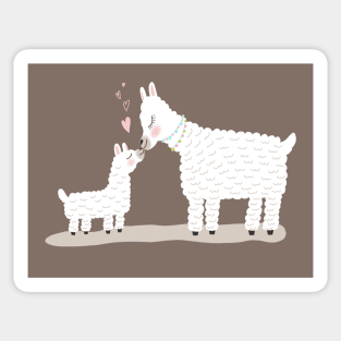 Cute family Mom and baby Llamas Sticker
